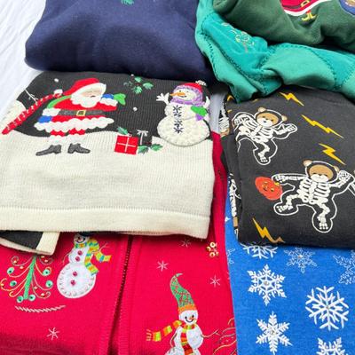 Sale Photo Thumbnail #116: Mostly size Medium, in worn condition. One Halloween sweatshirt. Red Suede Alfred Dunner Jacket, Lined Craft and Barrow rain jacket.