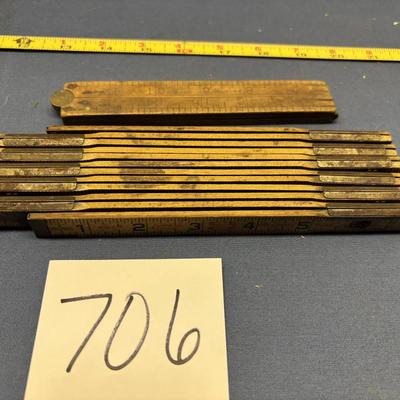 Vintage Stanley And Lufkin Folding Extension Rulers