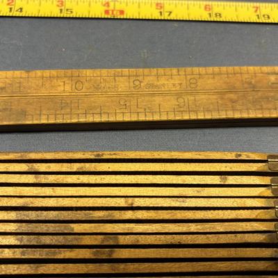 Vintage Stanley And Lufkin Folding Extension Rulers