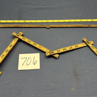 Vintage Stanley And Lufkin Folding Extension Rulers