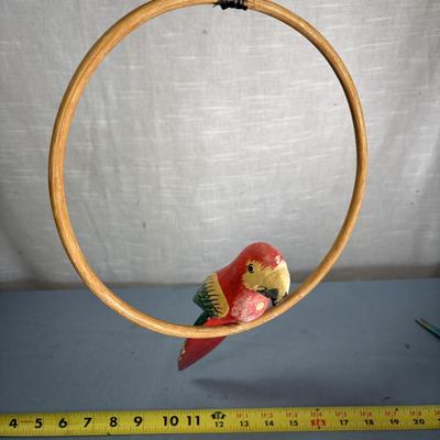 Vintage Wooden Parrot