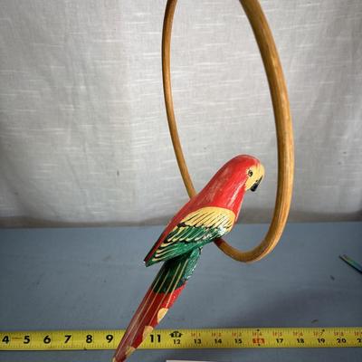 Vintage Wooden Parrot