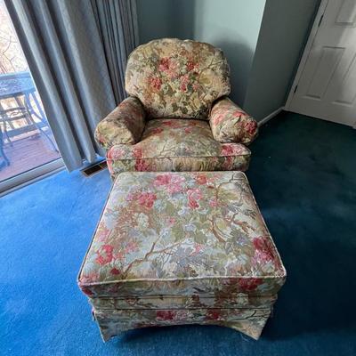 Lovely Floral Club Chair by Massoud (P-BC)