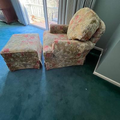 Lovely Floral Club Chair by Massoud (P-BC)