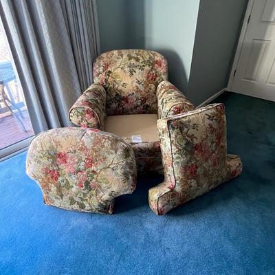 Lovely Floral Club Chair by Massoud (P-BC)