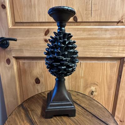 Sale Photo Thumbnail #723: Large Pine Cone Candle Holder 17" Tall Choice #2