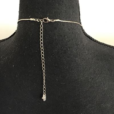 Sale Photo Thumbnail #15: Beautiful, silver tone, red rhinestone choker style necklace. Please see attached photos.