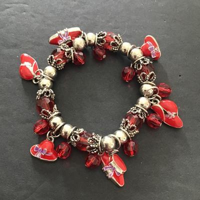 Sale Photo Thumbnail #17: Red hat fashion, stretchy bracelet. Please see attached photos.