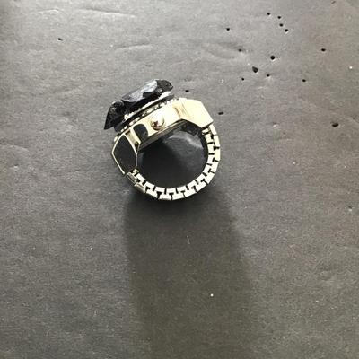 Sale Photo Thumbnail #27: Very nice Silvertone Watch ring needs a new battery.