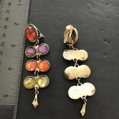 Sale Photo Thumbnail #35: Beautiful vintage multicolored earrings. Please see attached photos.