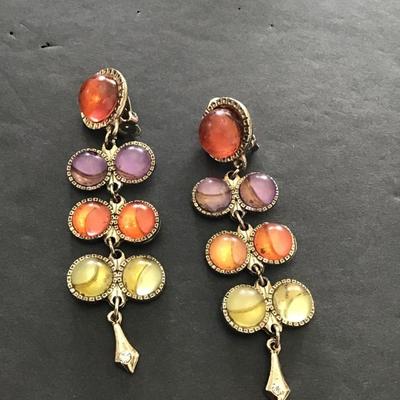 Sale Photo Thumbnail #34: Beautiful vintage multicolored earrings. Please see attached photos.