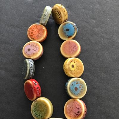 Sale Photo Thumbnail #71: very nice multicolored, ceramic stretchy bracelet. Please see attached photos.