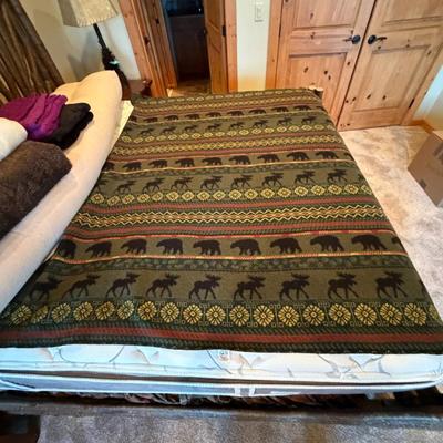 Sale Photo Thumbnail #1030: Wooded River Wool Blend Blanket 58"x72"