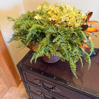 Sale Photo Thumbnail #1048: Medal and Wooden Plant Arrangement   18"x15"