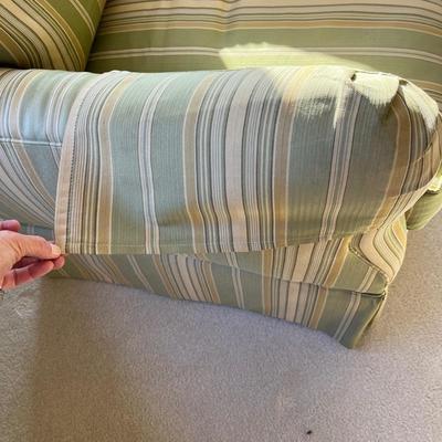 Striped Swivel Arm Chair and Ottoman (D-BC)