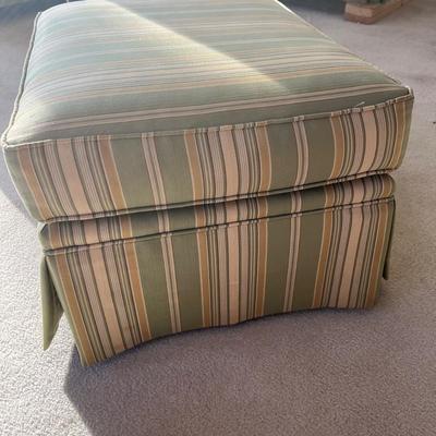 Striped Swivel Arm Chair and Ottoman (D-BC)