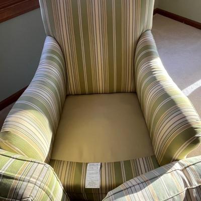 Striped Swivel Arm Chair and Ottoman (D-BC)