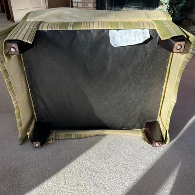 Striped Swivel Arm Chair and Ottoman (D-BC)