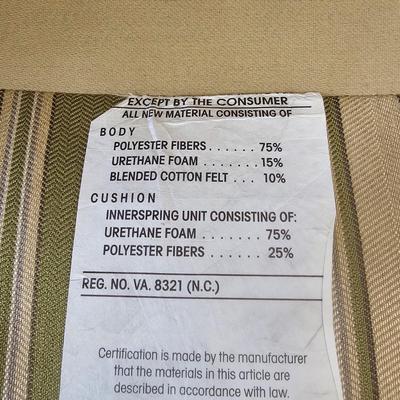 Wesley Hall Striped Swivel Arm Chair and Ottoman (D-BC)