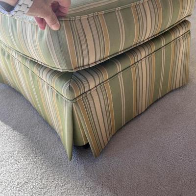 Striped Swivel Arm Chair and Ottoman (D-BC)