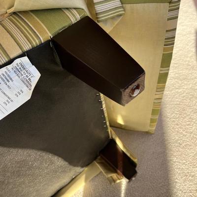 Striped Swivel Arm Chair and Ottoman (D-BC)