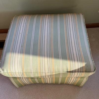 Striped Swivel Arm Chair and Ottoman (D-BC)