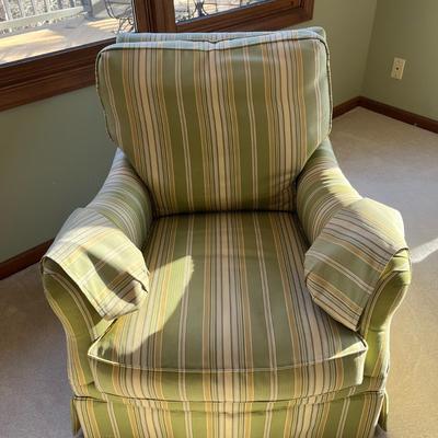 Striped Swivel Arm Chair and Ottoman (D-BC)