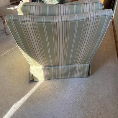 Striped Swivel Arm Chair and Ottoman (D-BC)