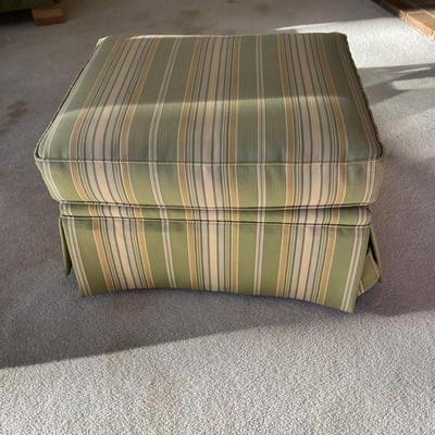 Striped Swivel Arm Chair and Ottoman (D-BC)