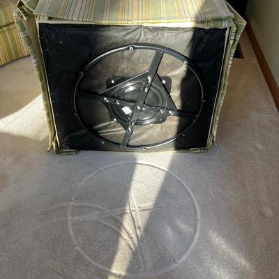 Striped Swivel Arm Chair and Ottoman (D-BC)