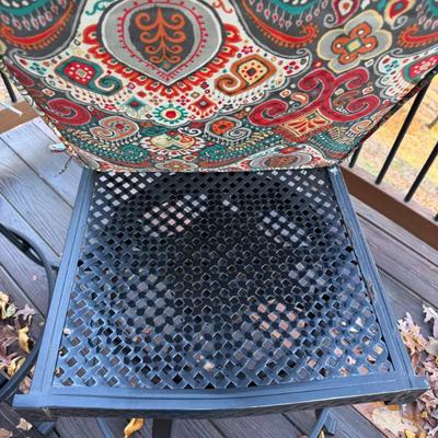 Sale Photo Thumbnail #1082: Set of Two Swivel Aluminum Outdoor Barstools   24" seat height  42" back height