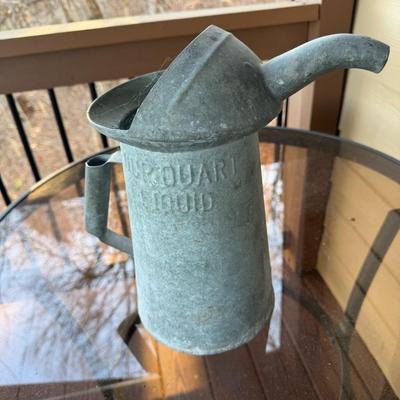 Sale Photo Thumbnail #1085: Vintage Style Galvanized Metal Oil Can