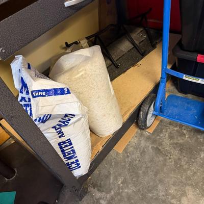 Sale Photo Thumbnail #1092: Steel Workbench with a Wooden Top and drawers