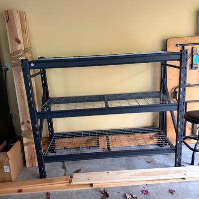 Black Metal Shelf Unit 65"X54"