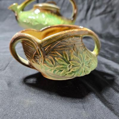McCoy Pottery "Daisy" pattern tea set, produced in the United States in the 1940's
