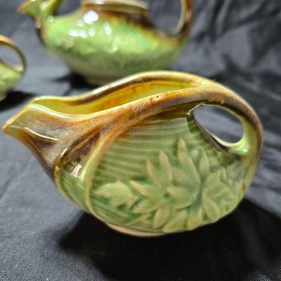 McCoy Pottery "Daisy" pattern tea set, produced in the United States in the 1940's