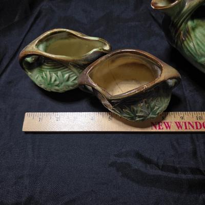 McCoy Pottery "Daisy" pattern tea set, produced in the United States in the 1940's