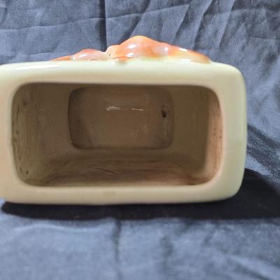 1940-50's MCM Royal Copley ceramic doe and fawn planter or vase