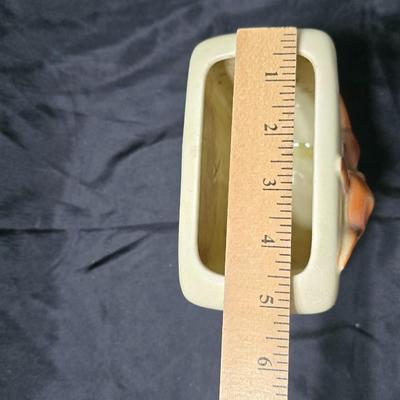 1940-50's MCM Royal Copley ceramic doe and fawn planter or vase