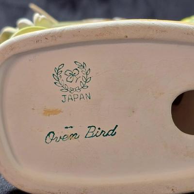 2 Nippon Yoko Boeki Ceramic Bird figures - Blue Jay & Oven Bird