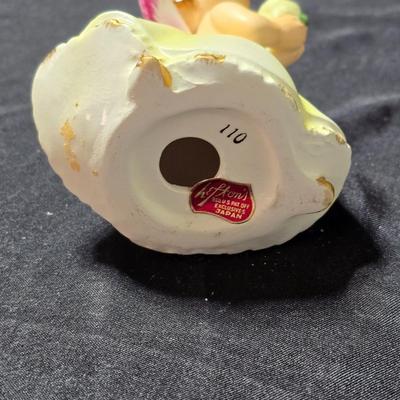 Vintage Lefton Porcelain Angel with Yellow Roses