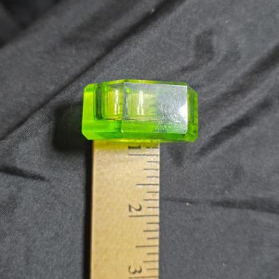 Six vintage Cambridge Glass Company emerald, green glass open salt cellars / salt dips