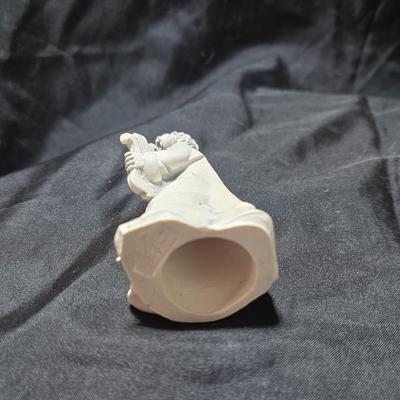 Three vintage Fontanini angel musician figurines, marked "Depose Italy" with a spider mark