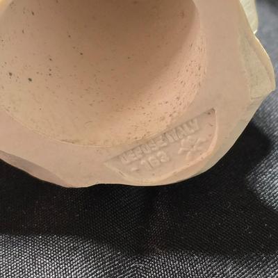 Three vintage Fontanini angel musician figurines, marked "Depose Italy" with a spider mark