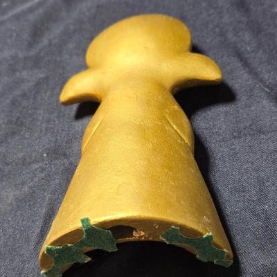 Three gold toned ceramic Praying angels mid-century Christmas decor.