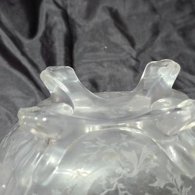 Cambridge "Wildflower" console or centerpiece bowl with A pair of two-light "Keyhole" candlesticks