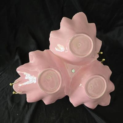 MCM California Original Mid-Century Modern pink leaf-shaped serving dish