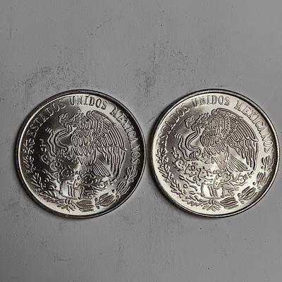 TWO 1979 CIEN PESOS .720 SILVER COINS