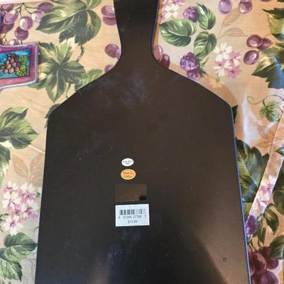 Got any grapes? Oval table cloth - two grape themed cutting boards and a stained glass grape cross