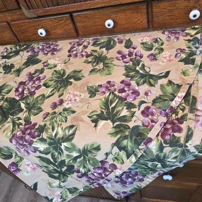 Got any grapes? Oval table cloth - two grape themed cutting boards and a stained glass grape cross